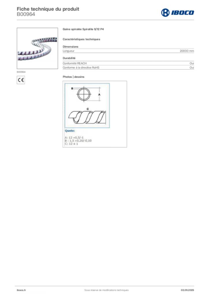 Image Iboco Fiche technique du produit B00964 | Hager France