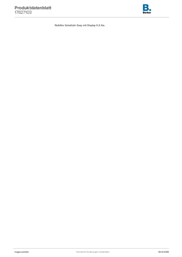 Bild Berker Produktdatenblatt 17627103 | Hager Deutschland