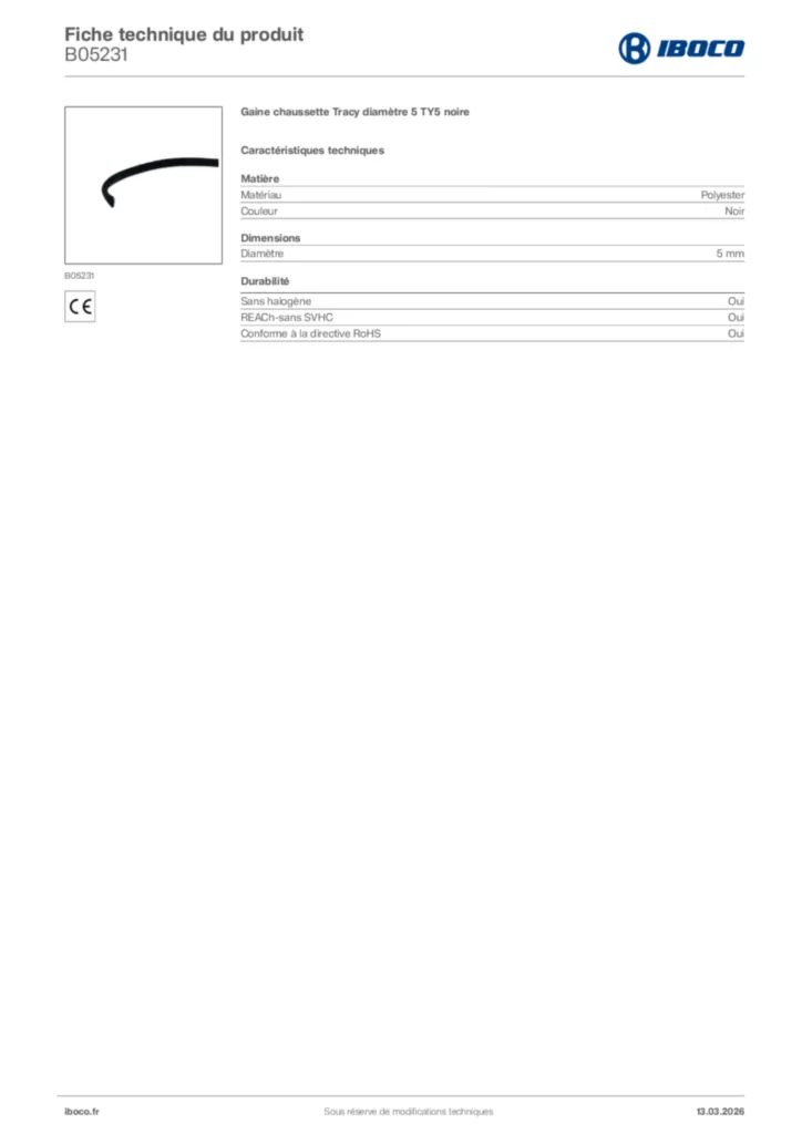 Image Iboco Fiche technique du produit B05231 | Hager France