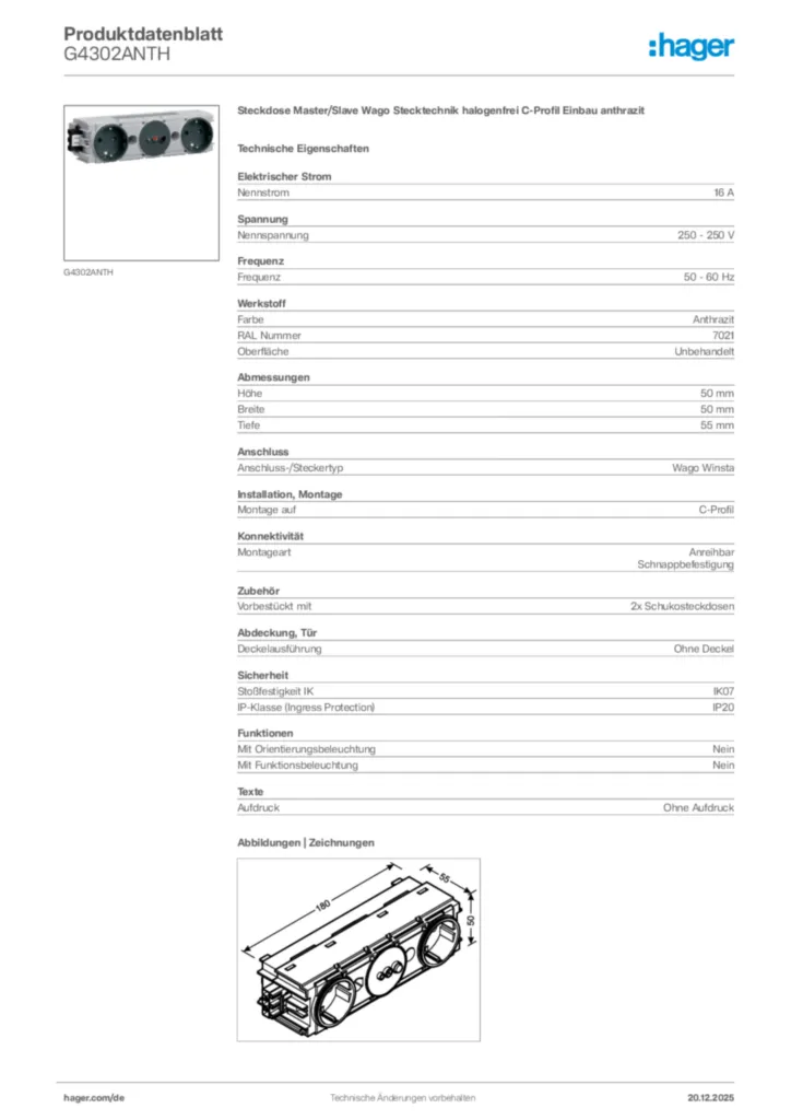Bild Hager Produktdatenblatt G4302ANTH | Hager Deutschland