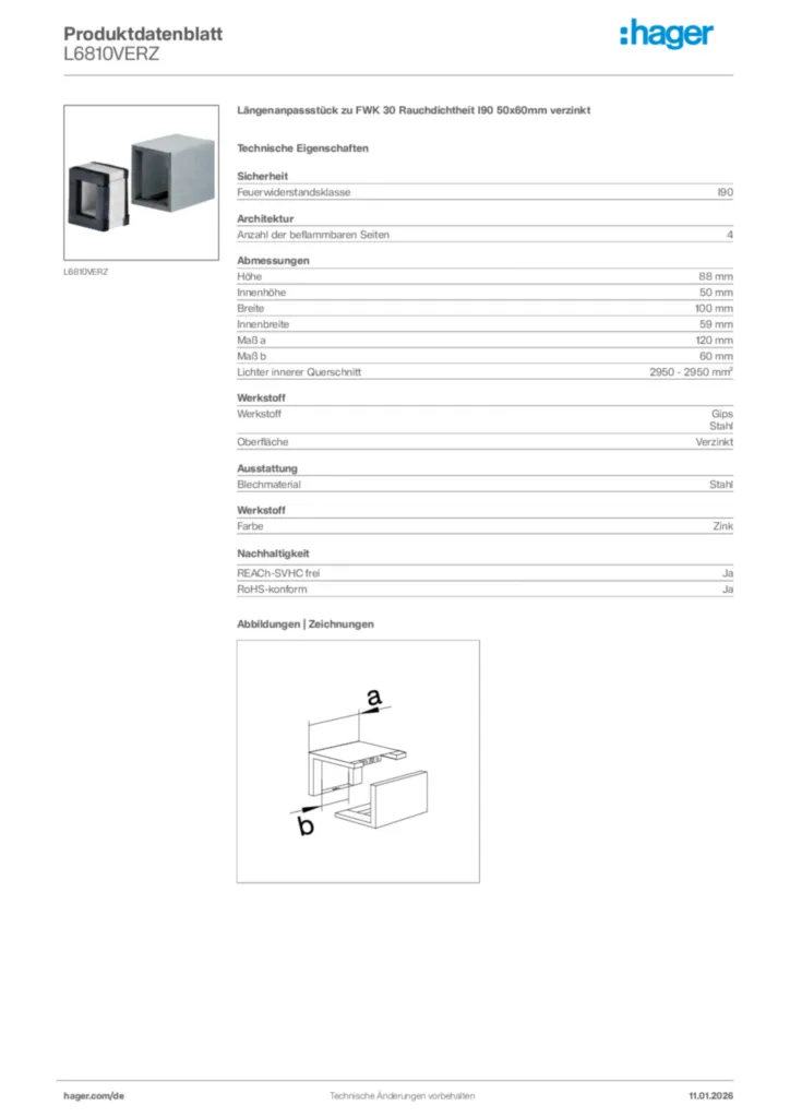 Bild Hager Produktdatenblatt L6810VERZ | Hager Deutschland