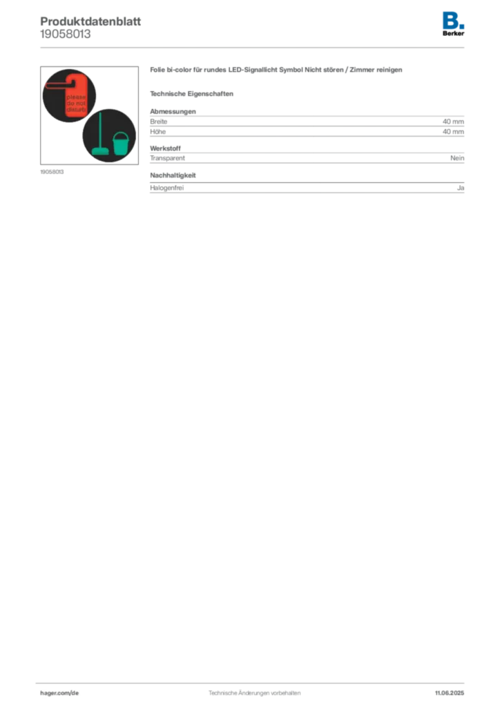 Berker Produktdatenblatt 19058013