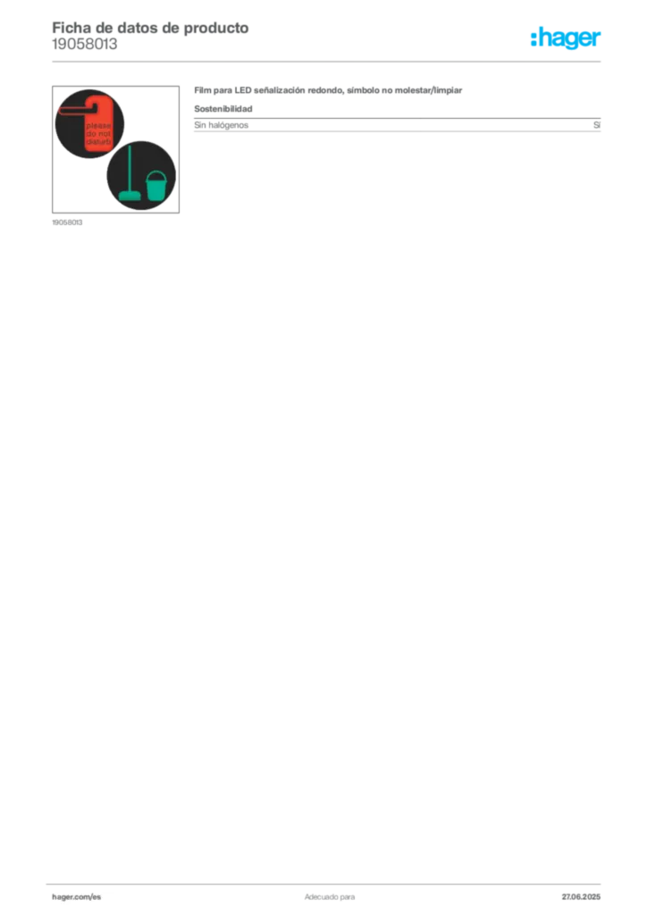 Imagen Hager Ficha de datos de producto 19058013 | Hager España