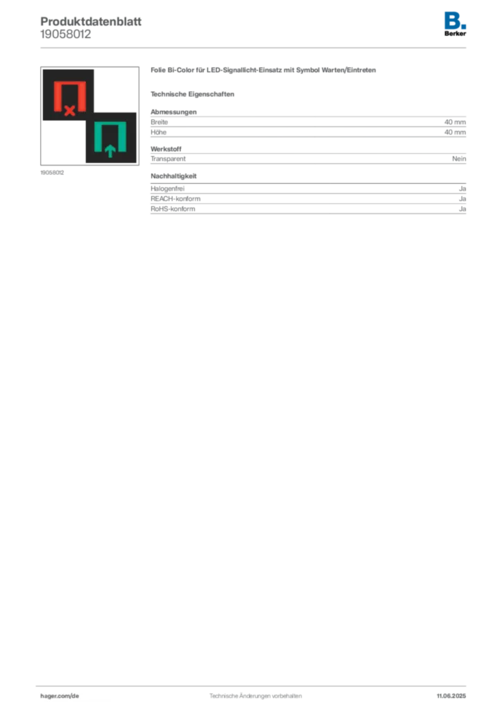 Berker Produktdatenblatt 19058012