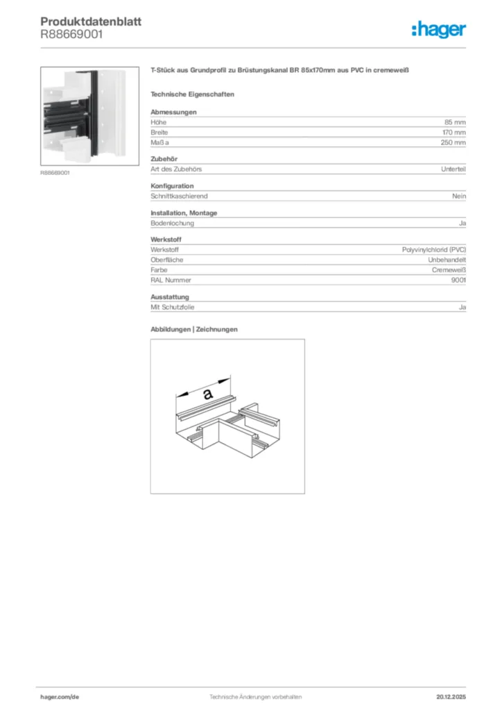 Bild Hager Produktdatenblatt R88669001 | Hager Deutschland