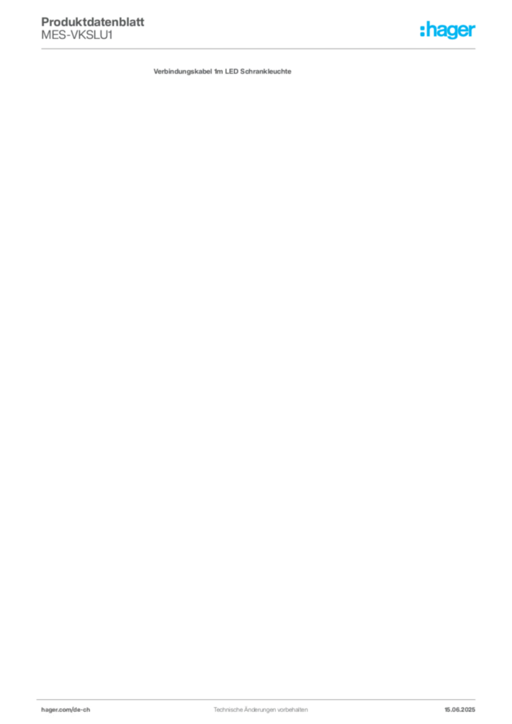 Bild Hager Produktdatenblatt MES-VKSLU1 | Hager Schweiz