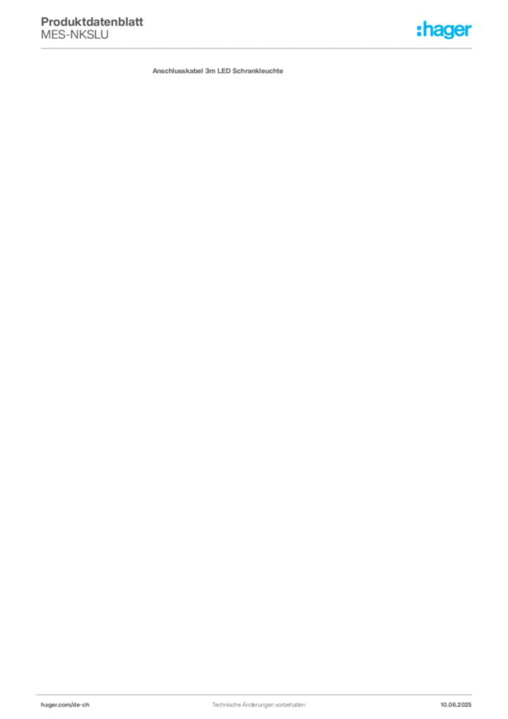 Bild Hager Produktdatenblatt MES-NKSLU | Hager Schweiz