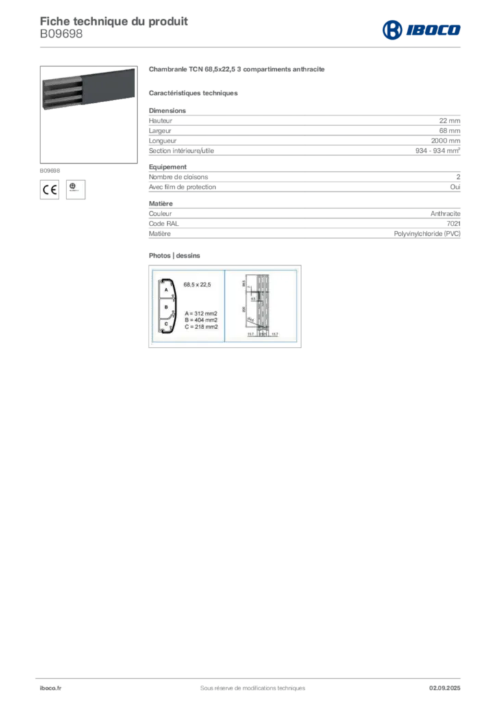 Image Iboco Fiche technique du produit B09698 | Hager France