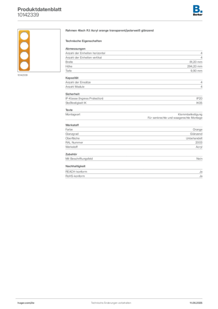 Berker Produktdatenblatt 10142339