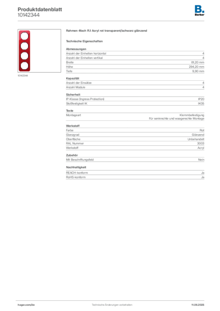 Berker Produktdatenblatt 10142344