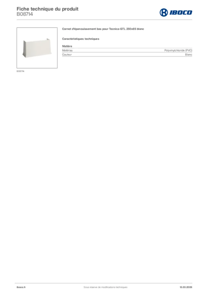 Image Iboco Fiche technique du produit B08714 | Hager France