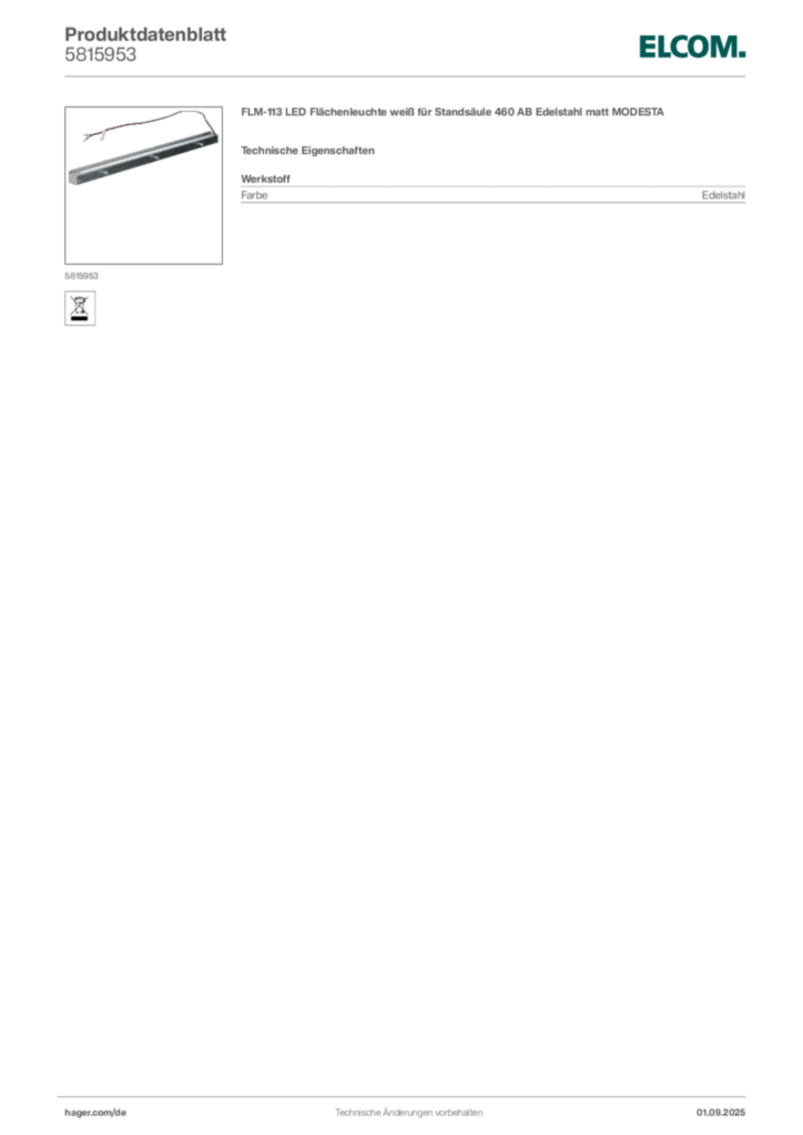 Elcom Produktdatenblatt 5815953