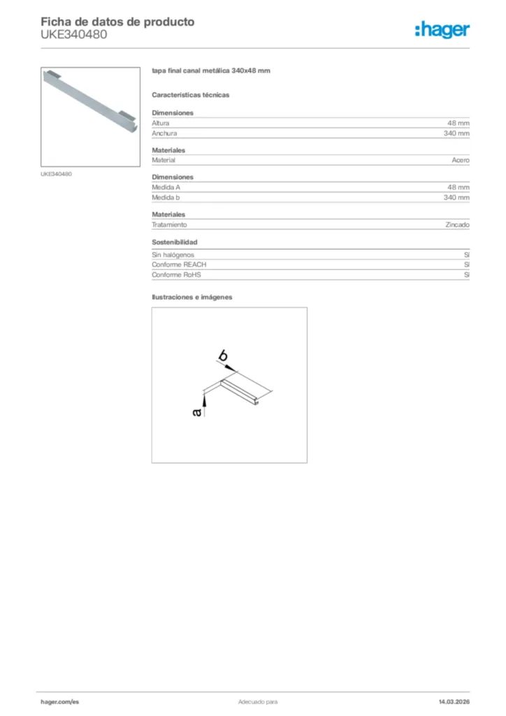 Imagen Hager Ficha de datos de producto UKE340480 | Hager España