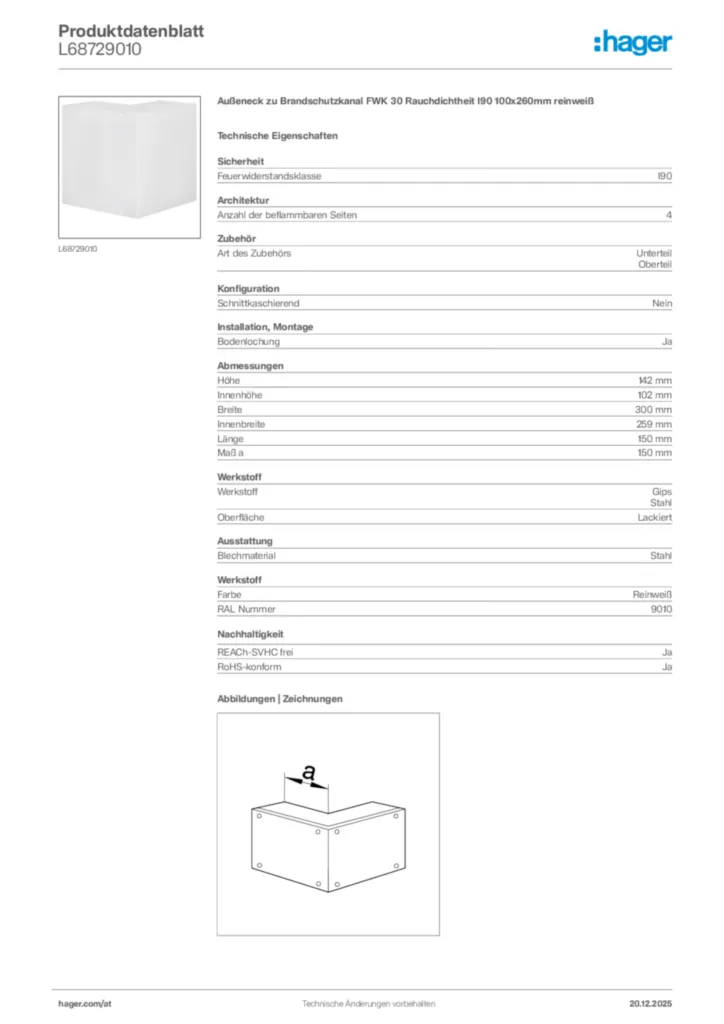 Bild Hager Produktdatenblatt L68729010 | Hager Deutschland