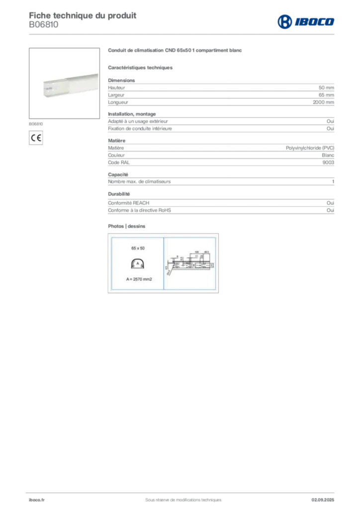 Image Iboco Fiche technique du produit B06810 | Hager France