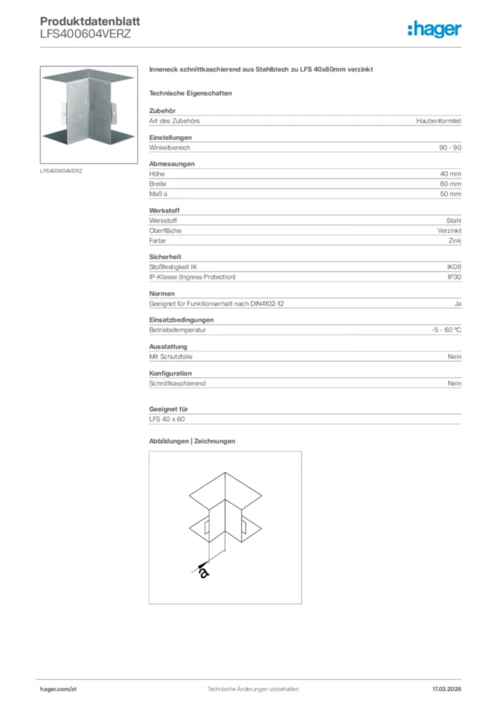 Bild Hager Produktdatenblatt LFS400604VERZ | Hager Deutschland