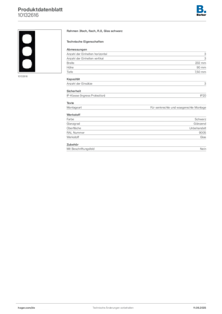 Berker Produktdatenblatt 10132616