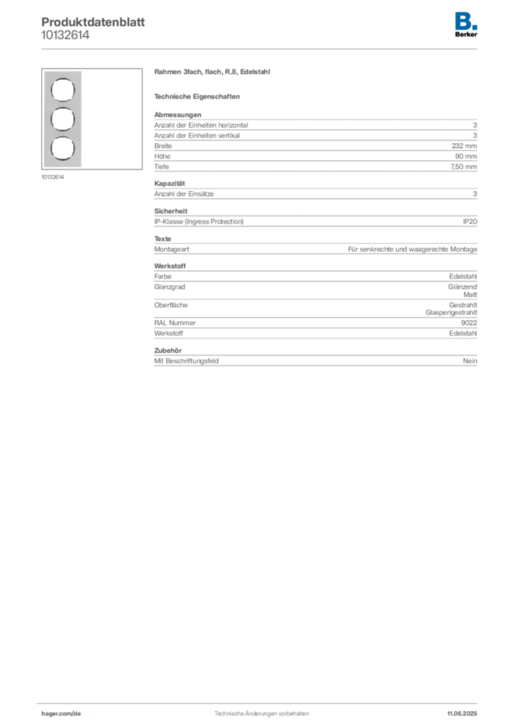 Berker Produktdatenblatt 10132614
