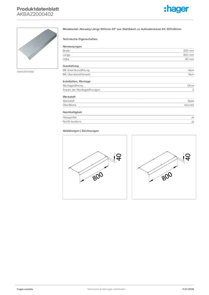 Bild Hager Produktdatenblatt AKBAZ2000402 | Hager Deutschland