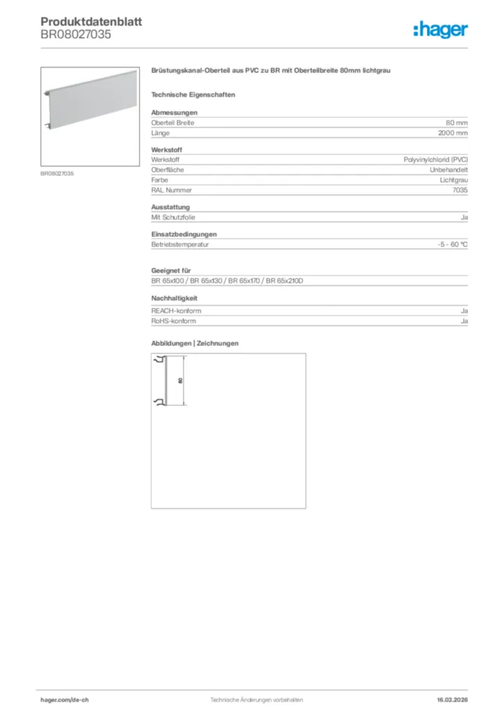 Bild Hager Produktdatenblatt BR08027035 | Hager Schweiz