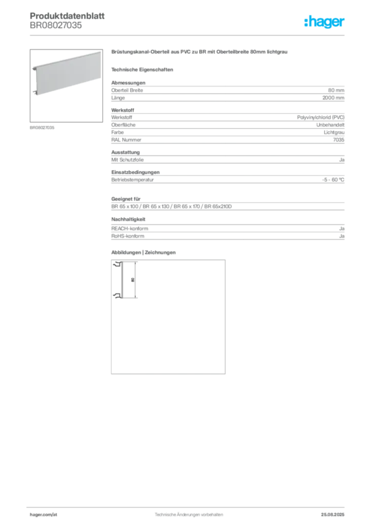 Bild Hager Produktdatenblatt BR08027035 | Hager Deutschland
