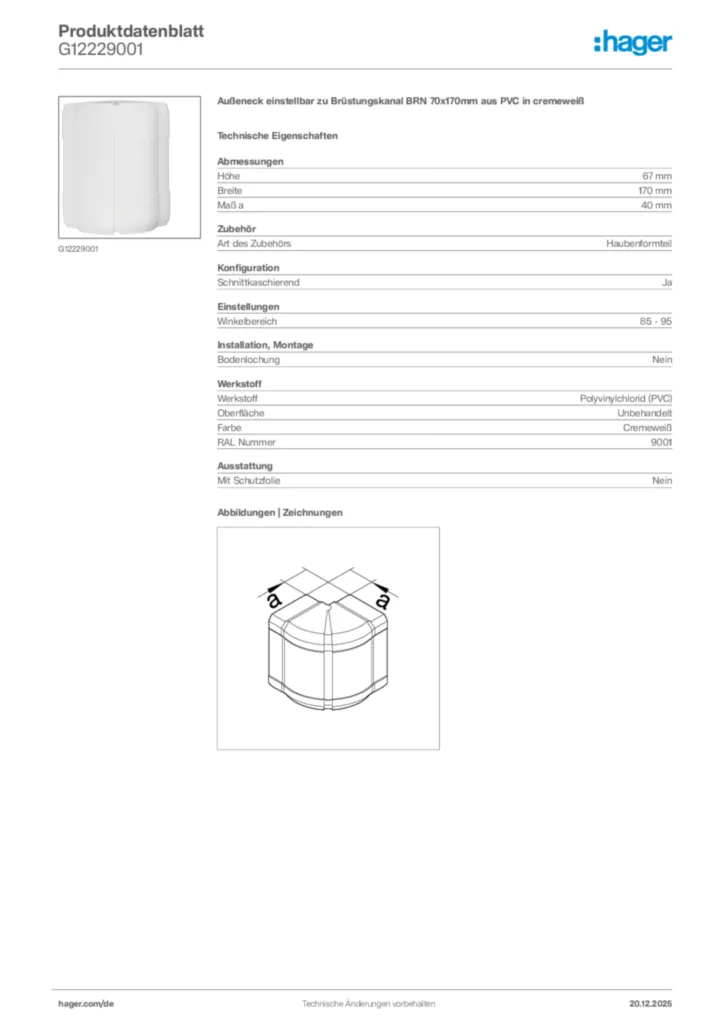 Bild Hager Produktdatenblatt G12229001 | Hager Deutschland