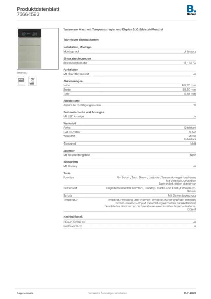 Berker Produktdatenblatt 75664593