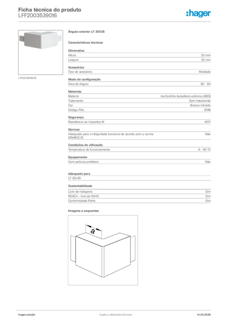 Imagem Hager Ficha técnica do produto LFF2003539016 | Hager Portugal
