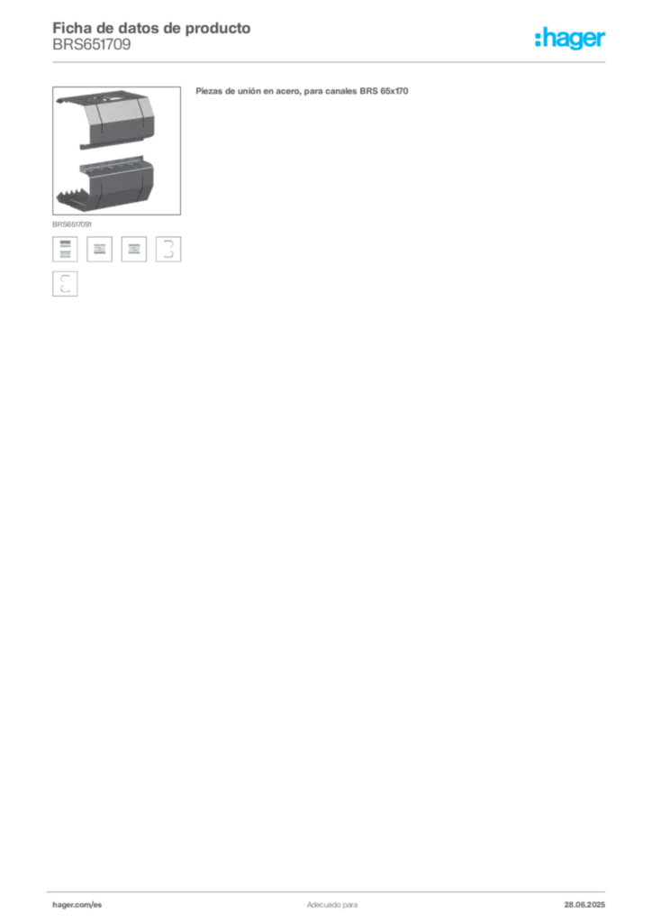 Imagen Hager Ficha de datos de producto BRS651709 | Hager España