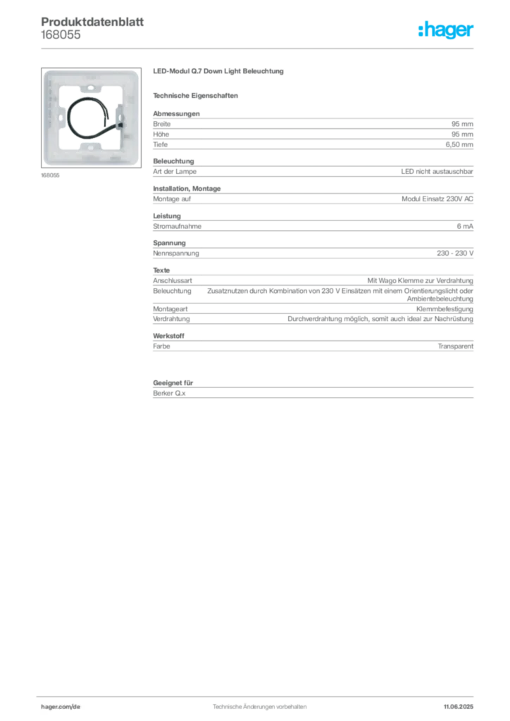 Berker Produktdatenblatt 168055