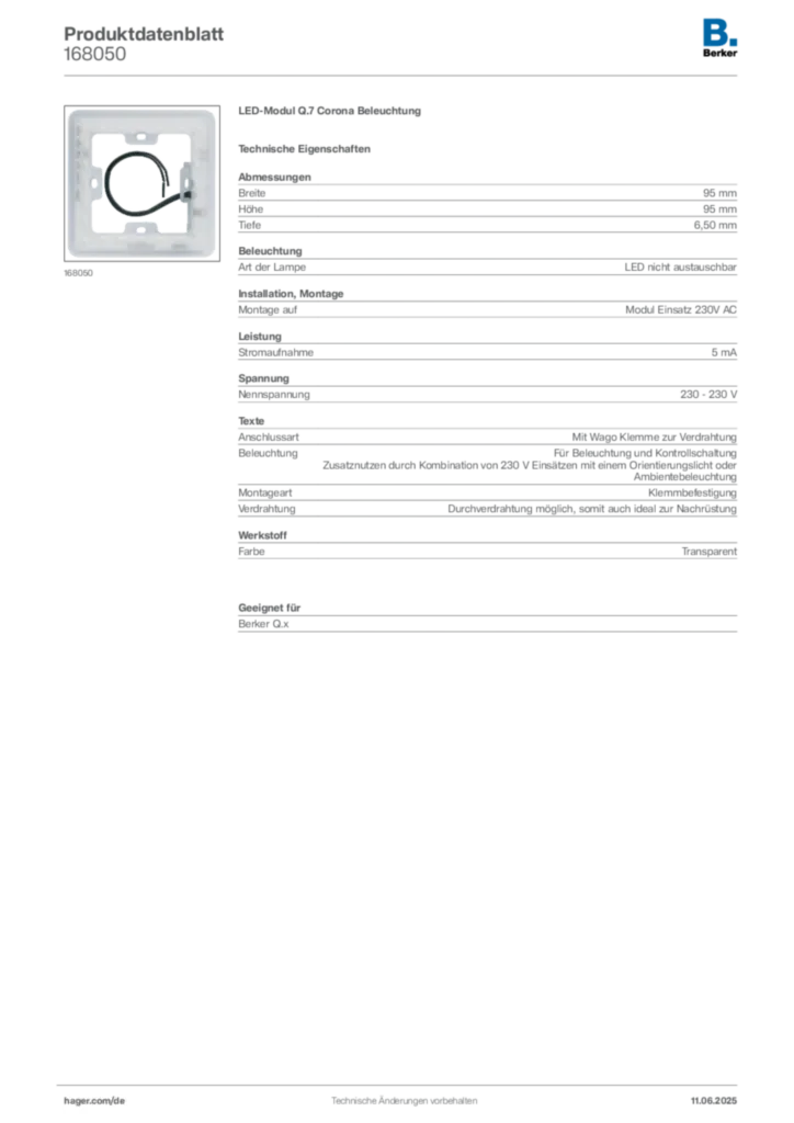 Berker Produktdatenblatt 168050