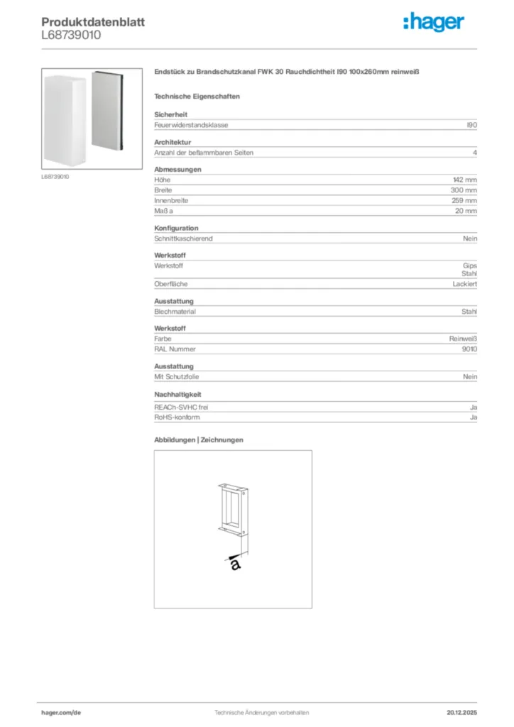 Bild Hager Produktdatenblatt L68739010 | Hager Deutschland