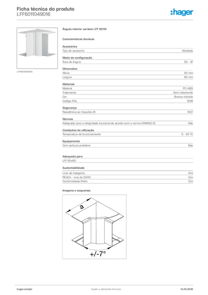 Imagem Hager Ficha técnica do produto LFF6011049016 | Hager Portugal