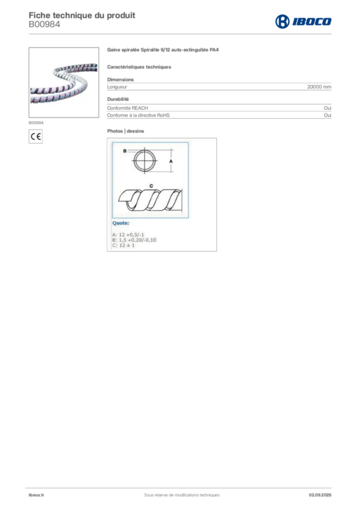 Image Iboco Fiche technique du produit B00984 | Hager France