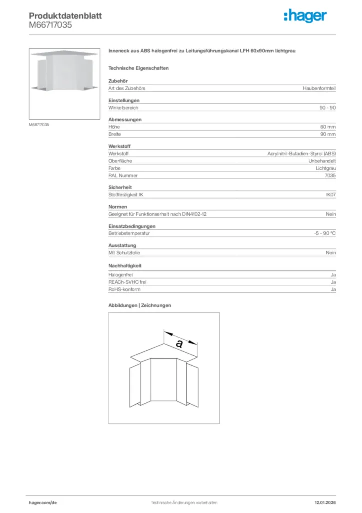 Bild Hager Produktdatenblatt M66717035 | Hager Deutschland