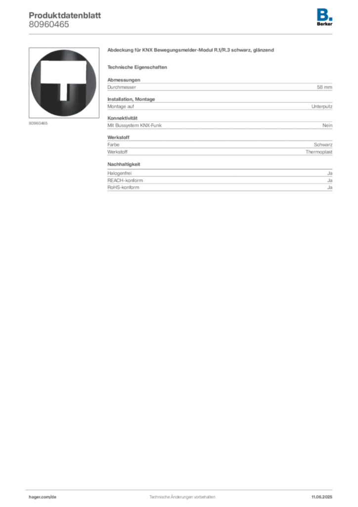 Berker Produktdatenblatt 80960465
