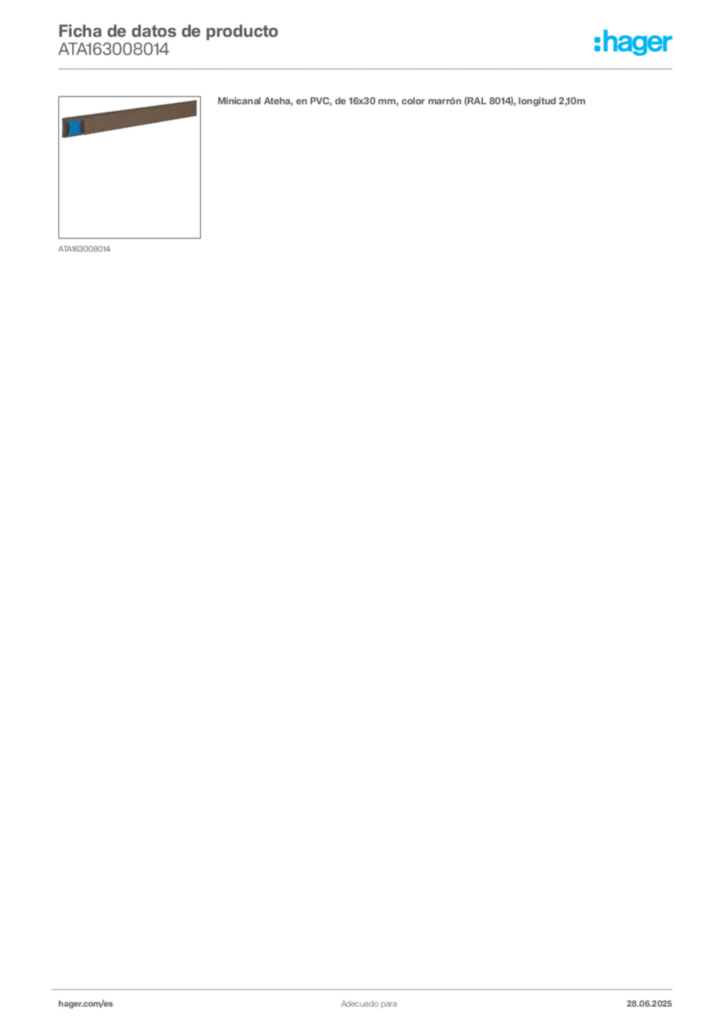 Imagen Hager Ficha de datos de producto ATA163008014 | Hager España