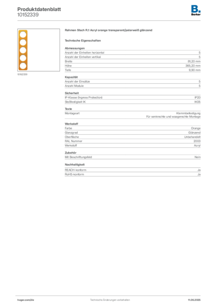 Berker Produktdatenblatt 10152339