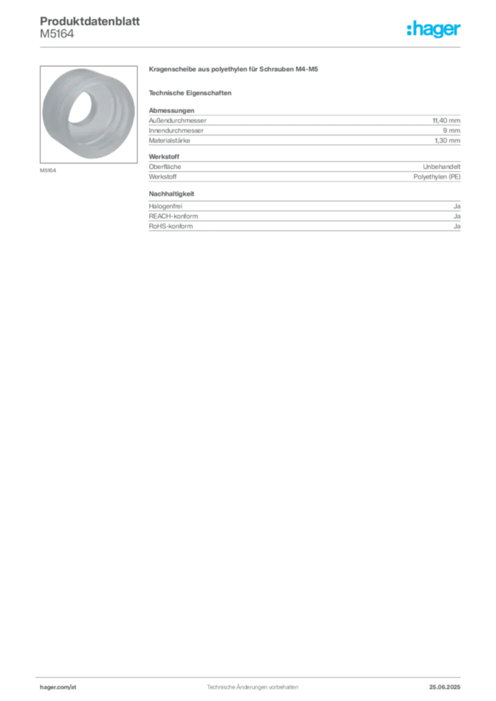 Bild Hager Produktdatenblatt M5164 | Hager Deutschland