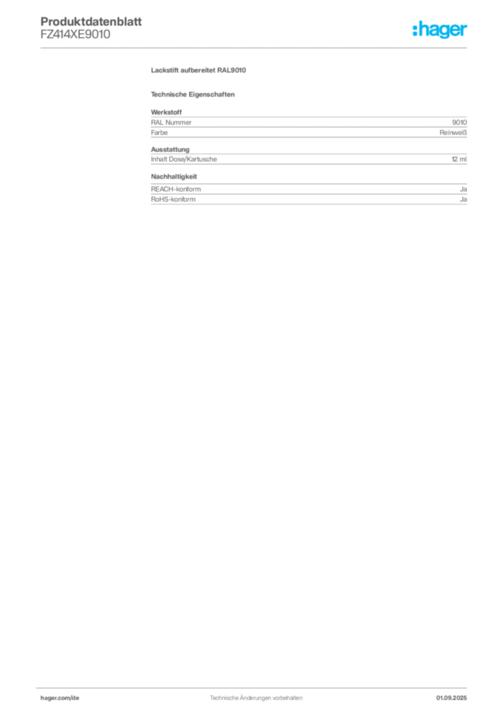 Lackstift aufbereitet RAL9010