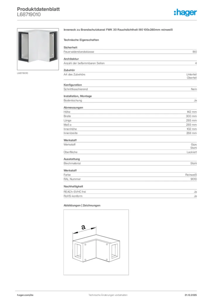 Bild Hager Produktdatenblatt L68719010 | Hager Deutschland