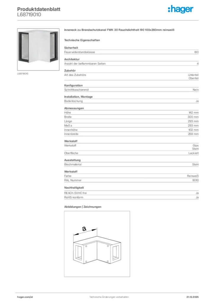 Bild Hager Produktdatenblatt L68719010 | Hager Deutschland
