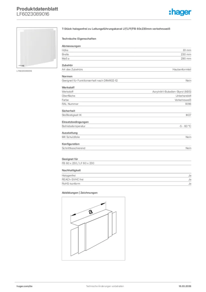 Bild Hager Produktdatenblatt LF6023089016 | Hager Deutschland