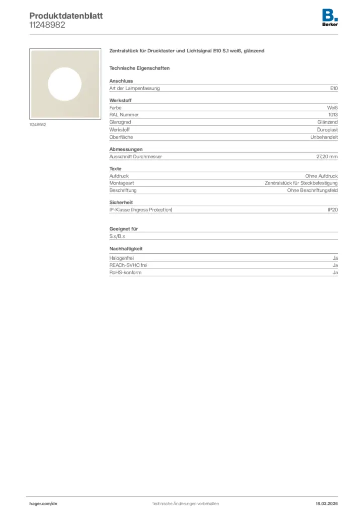 Bild Berker Produktdatenblatt 11248982 | Hager Deutschland