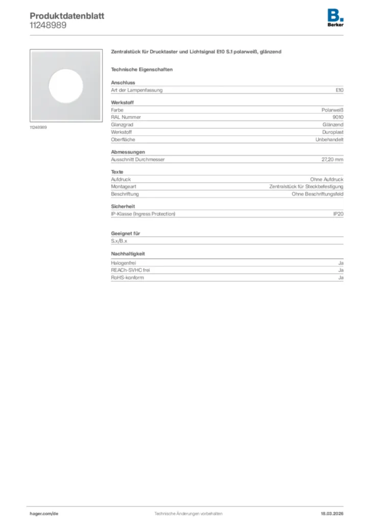 Bild Berker Produktdatenblatt 11248989 | Hager Deutschland