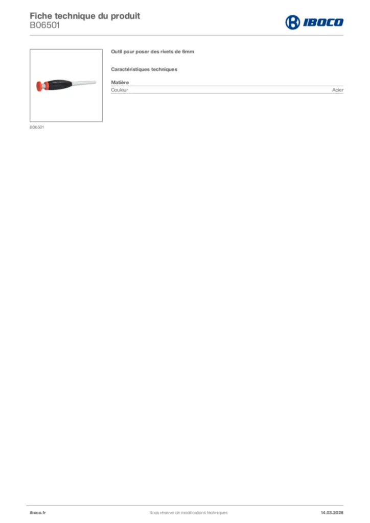 Image Iboco Fiche technique du produit B06501 | Hager France