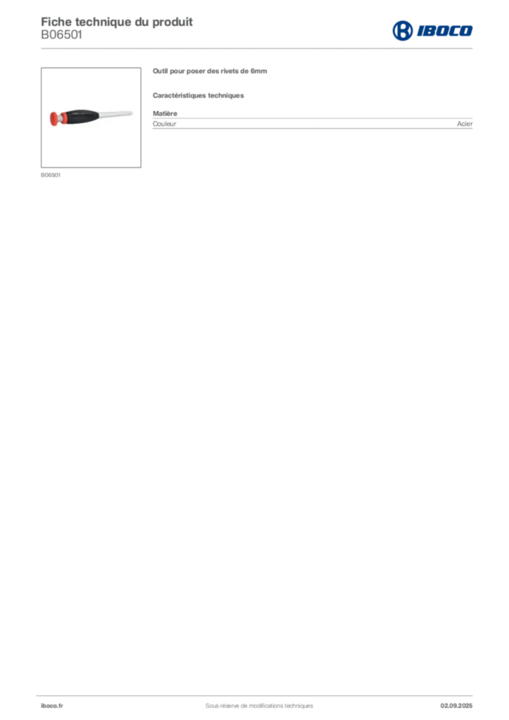 Image Iboco Fiche technique du produit B06501 | Hager France