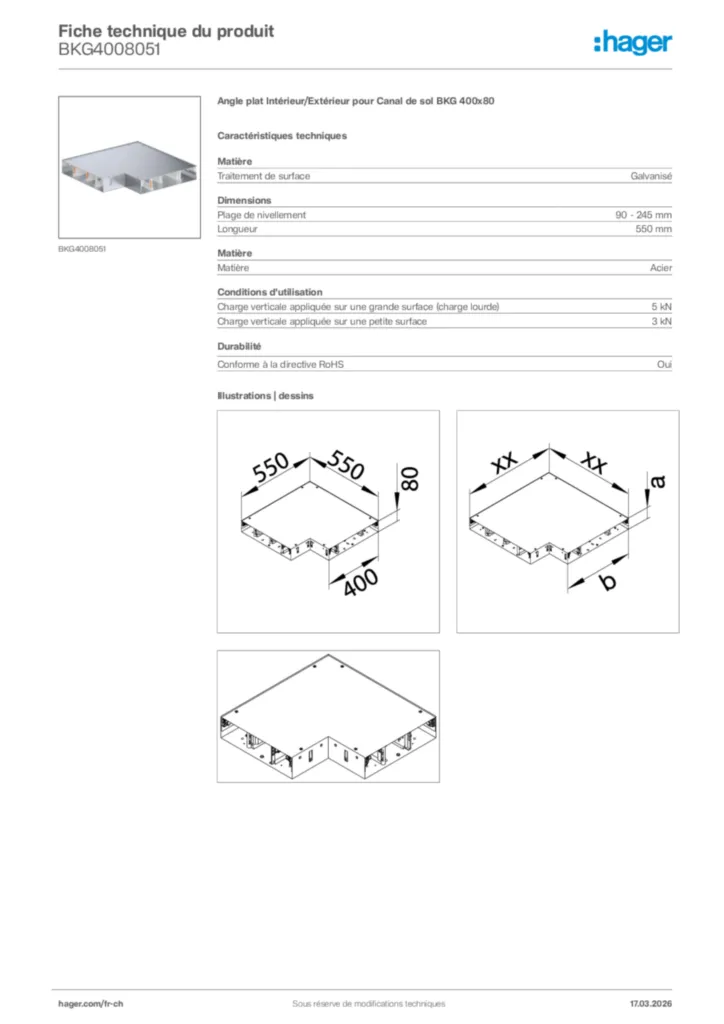 Image Hager Fiche technique du produit BKG4008051 | Hager Suisse
