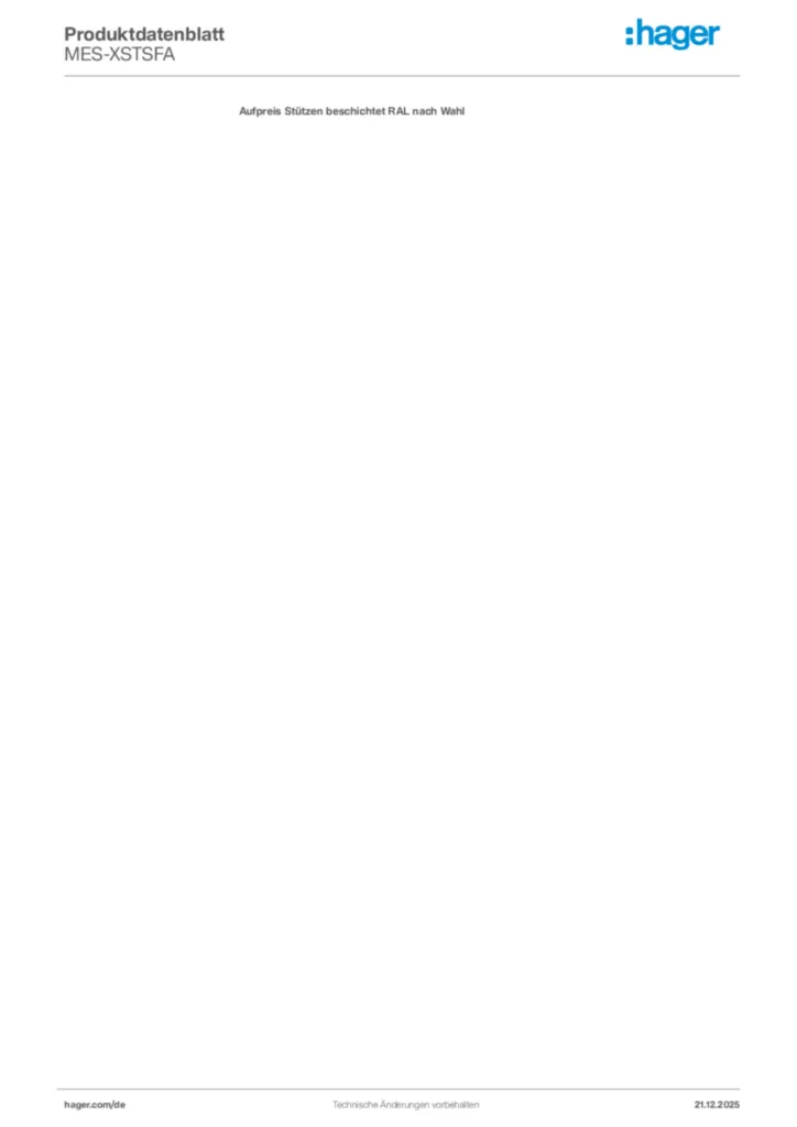 Bild Hager Produktdatenblatt MES-XSTSFA | Hager Deutschland