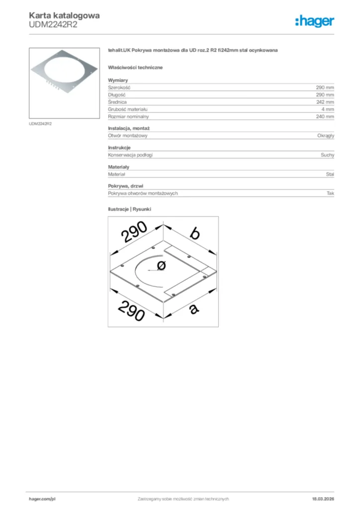 Zdjęcie Hager Karta katalogowa UDM2242R2 | Hager Polska